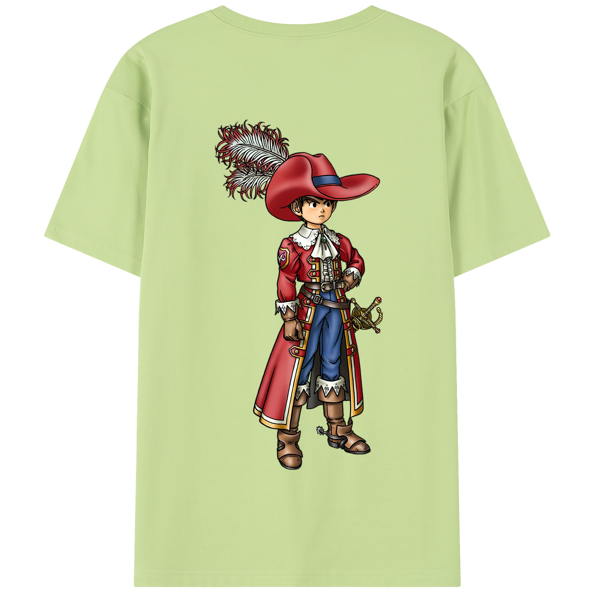 （画像用） ドラゴンクエスト Doragon Kuesuto Dragon Quest 綿100％半袖Tシャツ（背面プリント）
